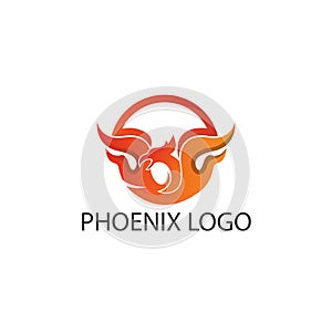 Phoenix circle logo concept.. illustration in vector format