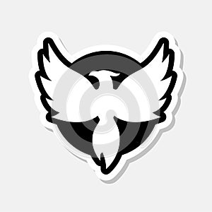 Phoenix circle logo sticker isolated on gray background