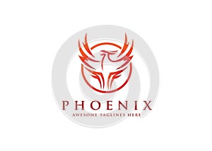 Phoenix circle logo vector