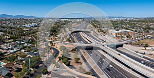 Phoenix city downtown skyline cityscape of Arizona in USA.