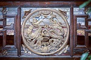 Phoenix and dragon symbol in Fenghuang, China