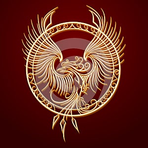 Phoenix Emblem in Circle