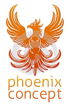 Phoenix Fire Bird Rising Wings Spread Eagle