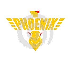 Phoenix Fire bird sign. Symbol of rebirth from the ashes