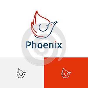 Phoenix Fire Flame Bird Abstract Line Logo Template