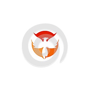 Phoenix flame logo icon isolated on white background