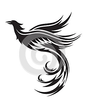 Phoenix flying fire bird vector