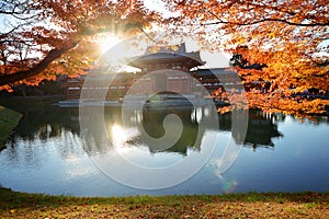 Phoenix Hall of Byodo-in Temple in Uji city near Kyoto.