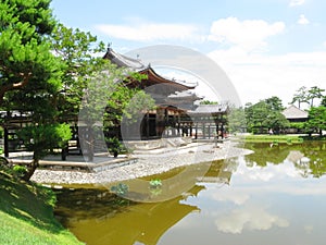 Phoenix Hall in Japan surrounded by its garden