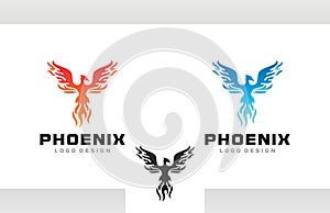 Phoenix Logo flying bird symbol design