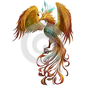 Phoenix, the Mystery Mythical Creatures from Middle Ages and Medieval photo