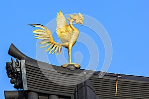 Phoenix Ornamaent on the Roof of Byodo-in Temple in Kyoto