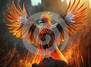 a Phoenix rising from the ashes