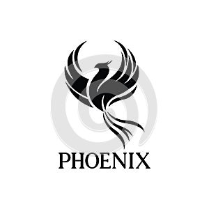 Phoenix silhouette design logo vector