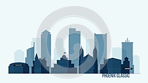 Phoenix skyline with buildings vector illustration