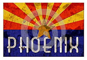 Phoenix Street Sign Grung Arizona Flag