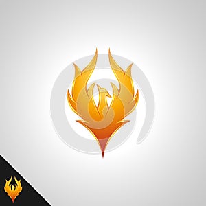 Phoenix Symbol with 3D Gold Fire Concept