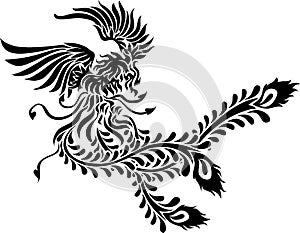phoenix tribal tatto style ink vector download