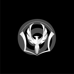 Phoenix wing logo icon isolated on dark background
