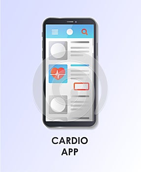 Choice cardio mobile app. Health care concept. Concept for web page, screen, social media. Flat vector.