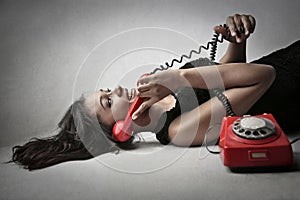 On the phone