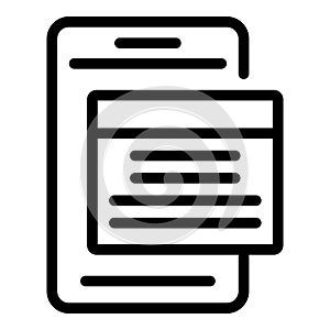Phone actualization icon, outline style photo