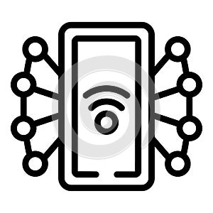 Phone app icon outline vector. Smart web