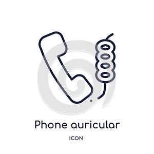 phone auricular with cable icon from tools and utensils outline collection. Thin line phone auricular with cable icon isolated on