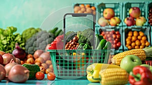 Phone in a Basket of Vegetables. AI generated