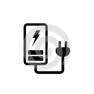 Phone Battery Charging Icon, Recharge Symbol, Energy Sign