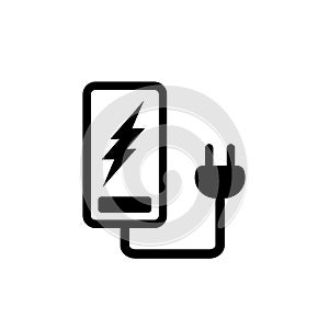 Phone Battery Charging Icon, Recharge Symbol, Energy Sign