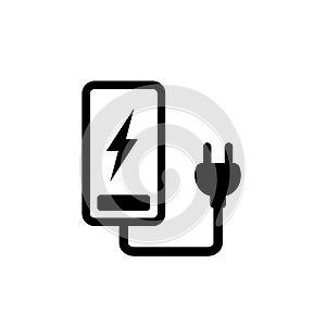 Phone Battery Charging Icon, Recharge Symbol, Energy Sign photo