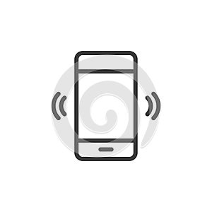 Phone vibrating/ringing icon on white background.