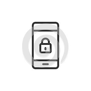 Locked/secured phone icon on white background