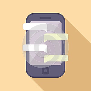 Phone big chat icon flat vector. Internet content