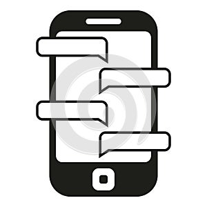 Phone big chat icon simple vector. Internet content