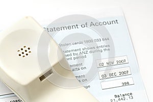 Phone bill statement of accounts