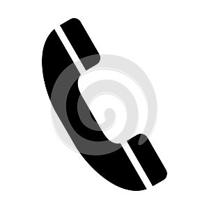 Phone black icon. Call symbol isolated on white in vector.