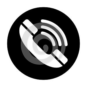 Phone black icon. Call symbol isolated on white in vector.