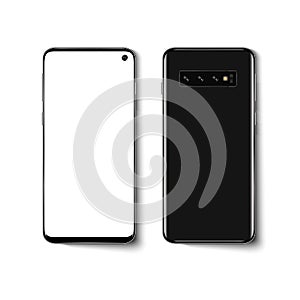 Phone black smartphone on a white background