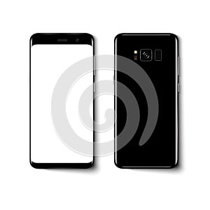 Phone black smartphone on a white background