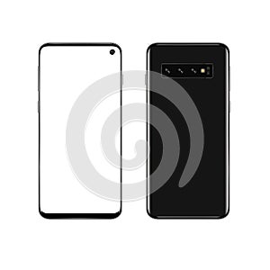 Phone black smartphone on a white background