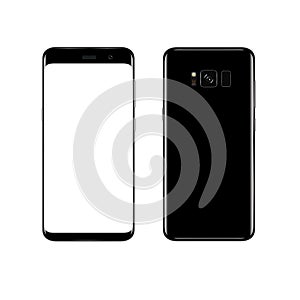 Phone black smartphone on a white background