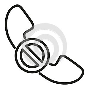 Phone blacklist icon outline vector. Business user