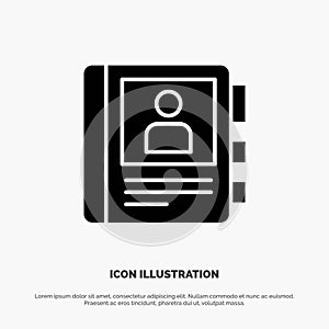 Phone, Book, Diary, Info solid Glyph Icon vector