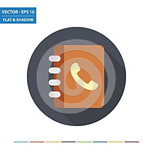 Phone book flat icon