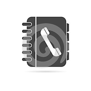 Phone book flat icon