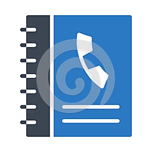 Phone book glyph colour vector icon