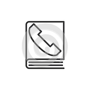 Phone book line icon, outline vector sign