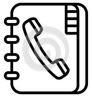 Phone Book Line Isolated Vector Icon That can be easily modified or edit